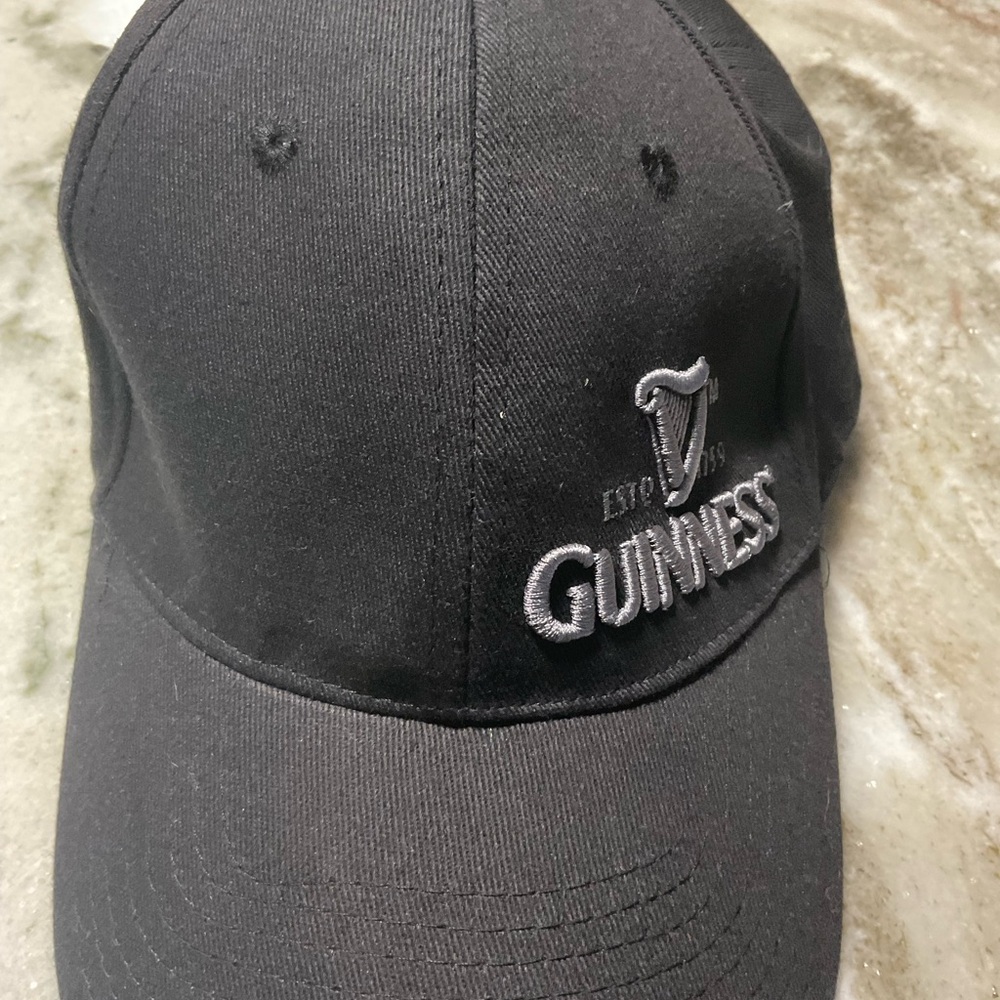 Guinness Black Cap with Embroidered Logo Fitted